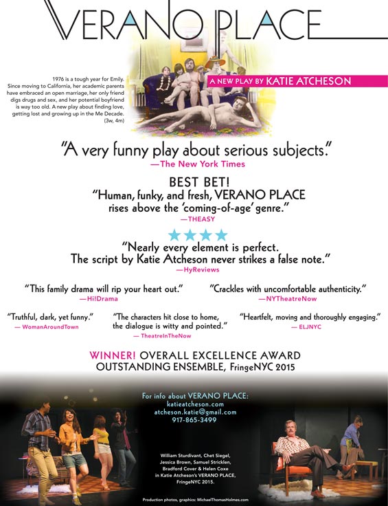 <h3>Verano Place, A New Play</h3>